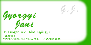 gyorgyi jani business card